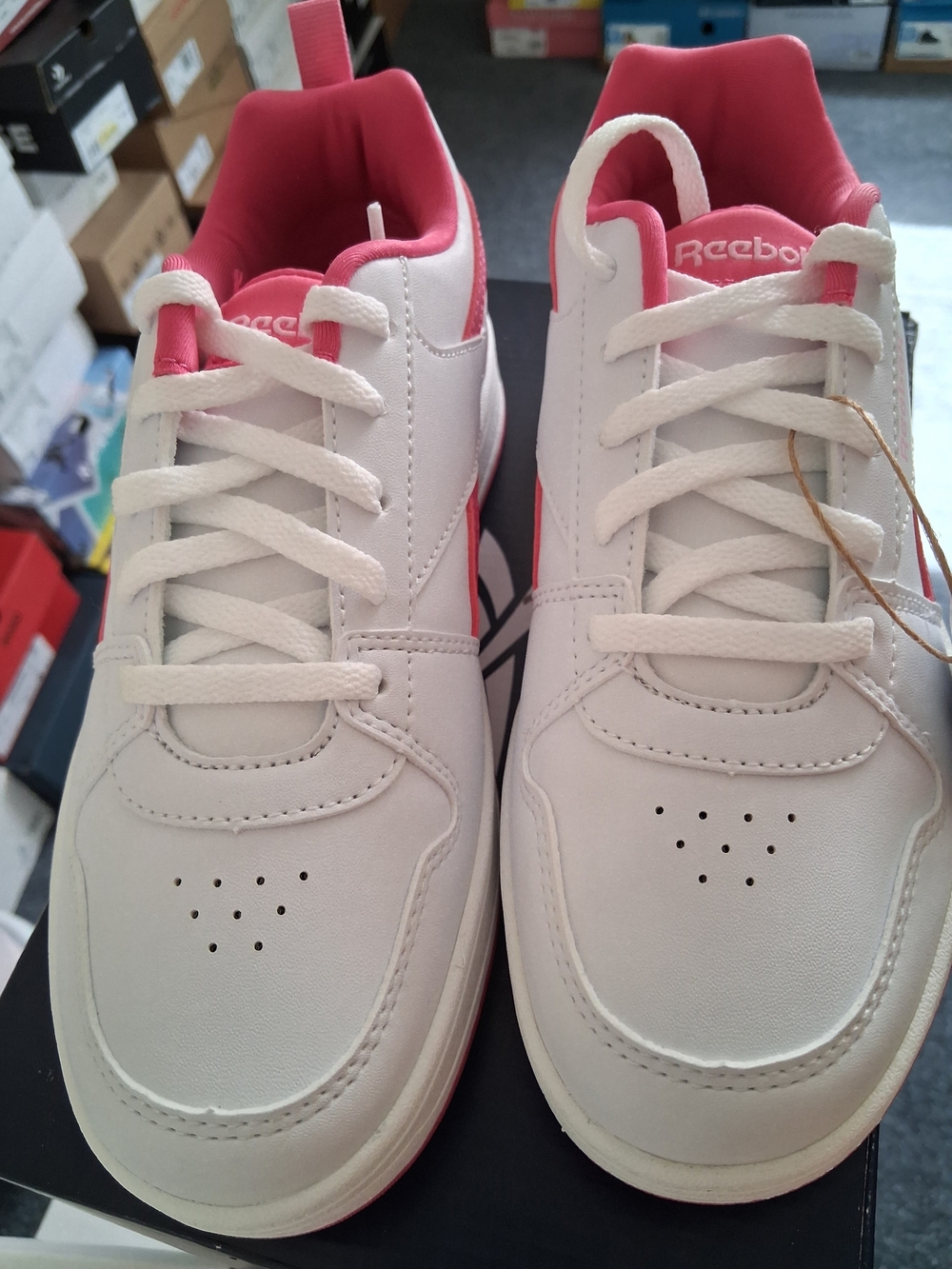 Reebok Kids White and Pink Athletic Sneakers